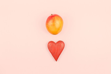 Mango lover concept with red heart