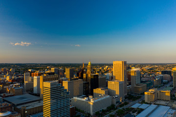 Obraz premium Aerial photo Downtown Baltimore Maryland