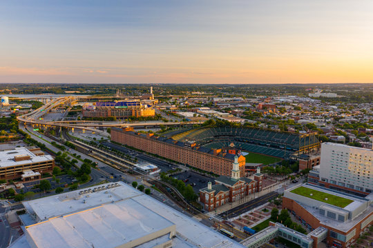 Aerial photo Oriole Park and MT Bank Stadium
