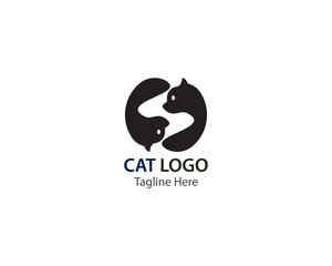 Cat logo vector illustration template