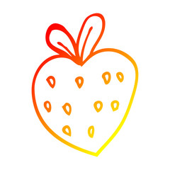 warm gradient line drawing cartoon strawberry fr