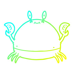 cold gradient line drawing cartoon crab