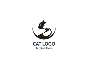 Cat logo vector illustration template