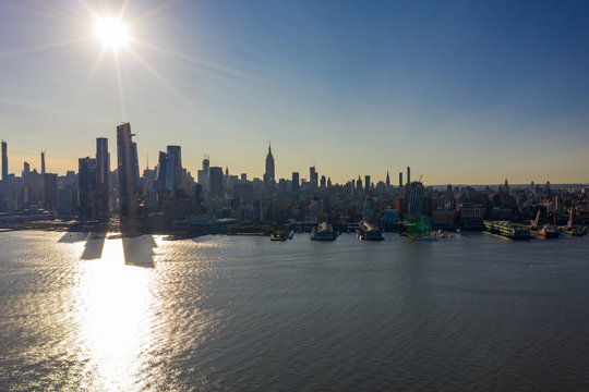 Morning over NYC aerial photo