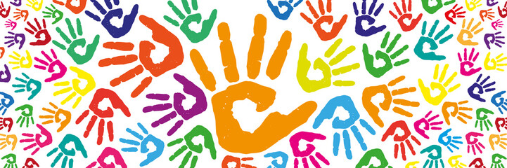 große Handfläche, bunte Handflächen kinder
