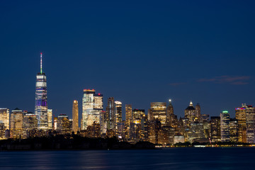 Obraz premium Night cityscape Manhattan New York City
