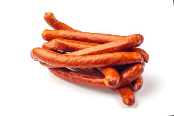 Spanish sausage. Isolate on white background.