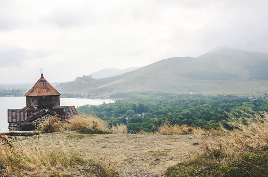 Beautiful Sevan city landscape in Armenia