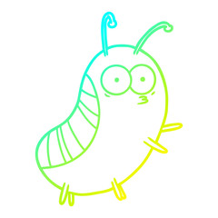 cold gradient line drawing funny cartoon beetle
