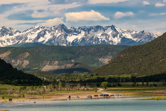 Recreation at a Mountain Lake