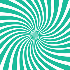 Sun rays background. Sun rays in spiral design. Sun rays green color. Vector
