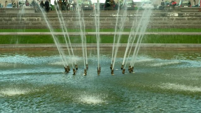 Fountain at Cinquantenaire Park in Brussels, Belgium