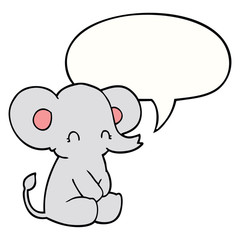 cute cartoon elephant and speech bubble