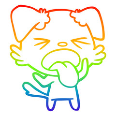 rainbow gradient line drawing cartoon disgusted dog