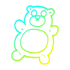 cold gradient line drawing cartoon teddy bear