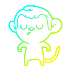 cold gradient line drawing cartoon monkey
