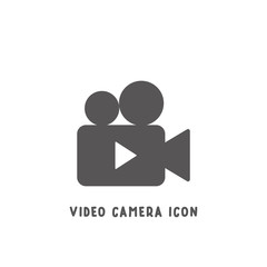 Video camera icon simple flat style vector illustration.