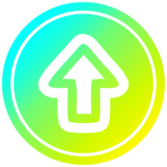direction arrow circular in cold gradient spectrum