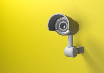 Surveillance CCTV security camera. 3D rendering