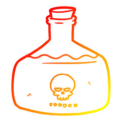 warm gradient line drawing cartoon vial of assassin poison