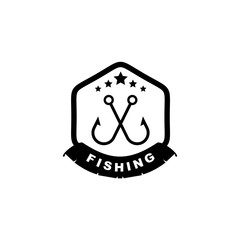 Fishing logo design vector template
