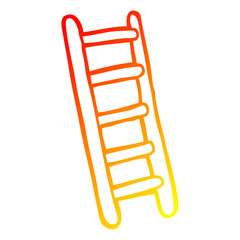 warm gradient line drawing cartoon ladder