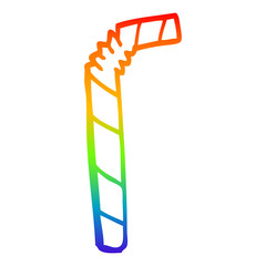 rainbow gradient line drawing cartoon striped straw