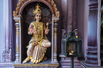 Fototapeta premium Colourful statues of Hindu religious deities in sri krishnan temple in Singapore 