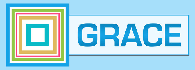 Grace Blue Colorful Squares Inside Horizontal 