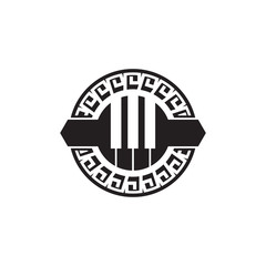 Piano icon logo design vector template