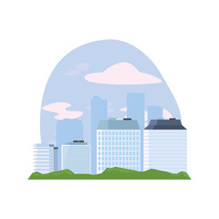 Obraz premium city high buildings urban scene