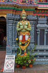 Hanuman statues in Hindu temple in Singapore	