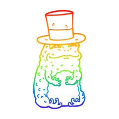 rainbow gradient line drawing cartoon rich toad
