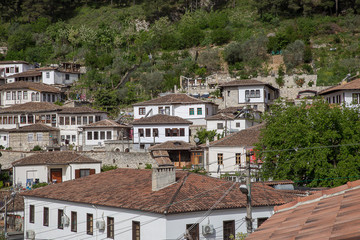 Fototapeta na wymiar Blick auf die Stadt Berat in Albanien