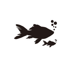 black silhouettes of fish logo