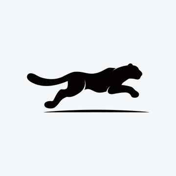 black panther on white background. Cheetah logo