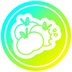 juicy apples circular in cold gradient spectrum