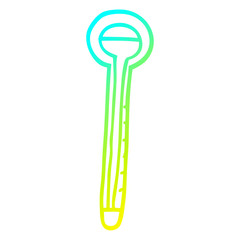 cold gradient line drawing cartoon thermometer