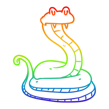 recommend clip art: rainbow gradient line drawing cartoon snake