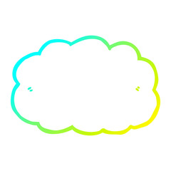 cold gradient line drawing cartoon cloud