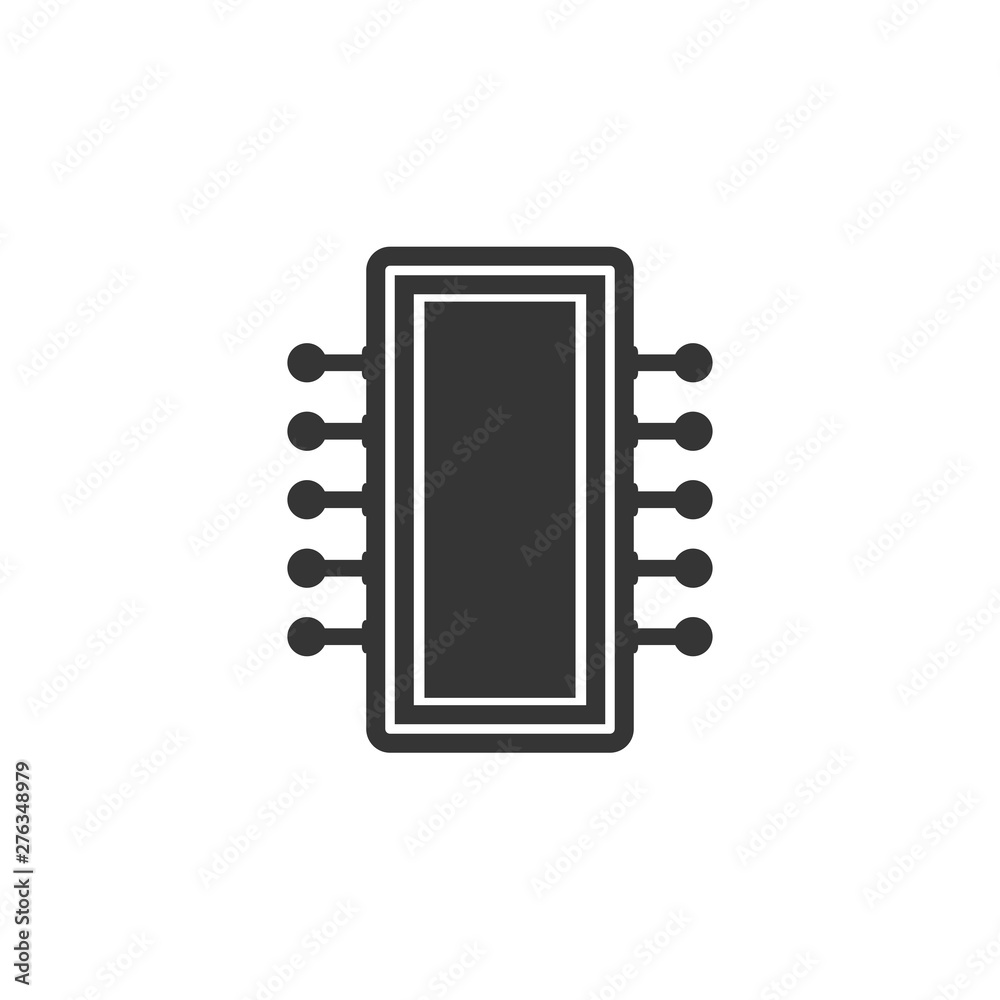 Poster Computer Chips icon symbol template black color editable. simple logo vector illustration for graphic and web design.