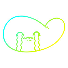 cold gradient line drawing cartoon gall bladder crying