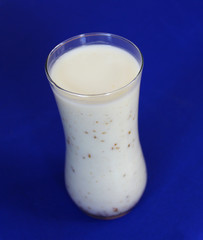 Spiced Buttermilk in a transparent glass isolated