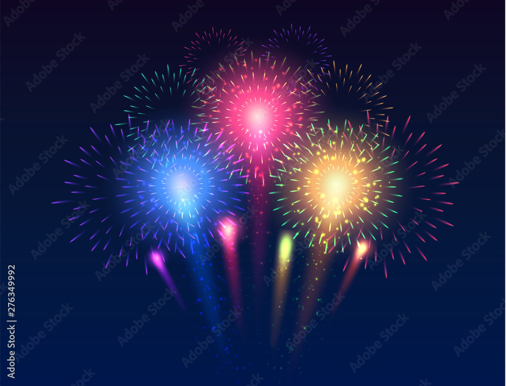 Canvas Prints Fireworks background. Festive fireworks.