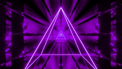 purple wireframe with tunnel background wallpaper 3d render