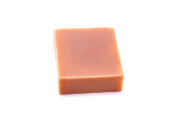 homemade soap on white background