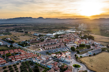 top view of Vinyols i Archs village at Tarragona