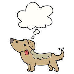 cartoon dog and thought bubble