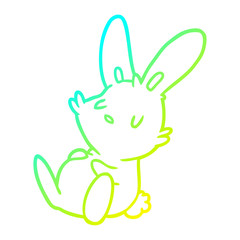 cold gradient line drawing cute rabbit sleeping