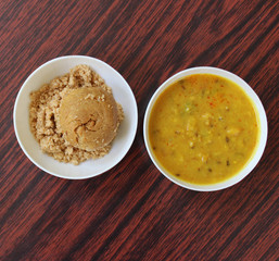 Rajasthani food Dal Bati Churma